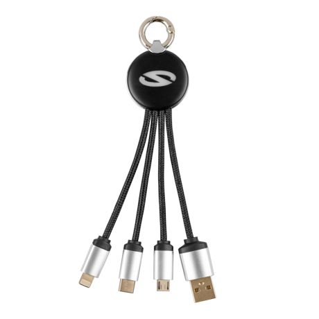 USB multicable with illuminated logo