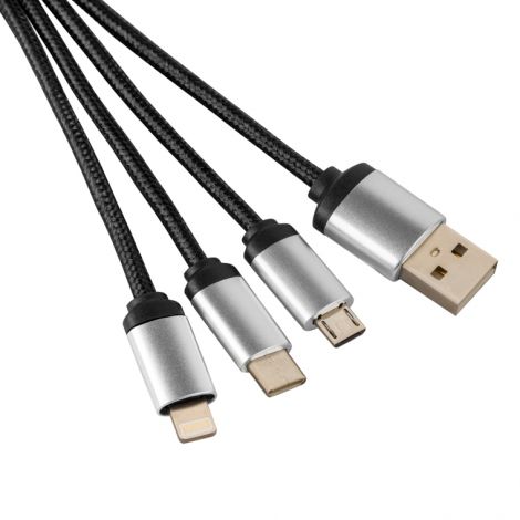 USB multicable with illuminated logo